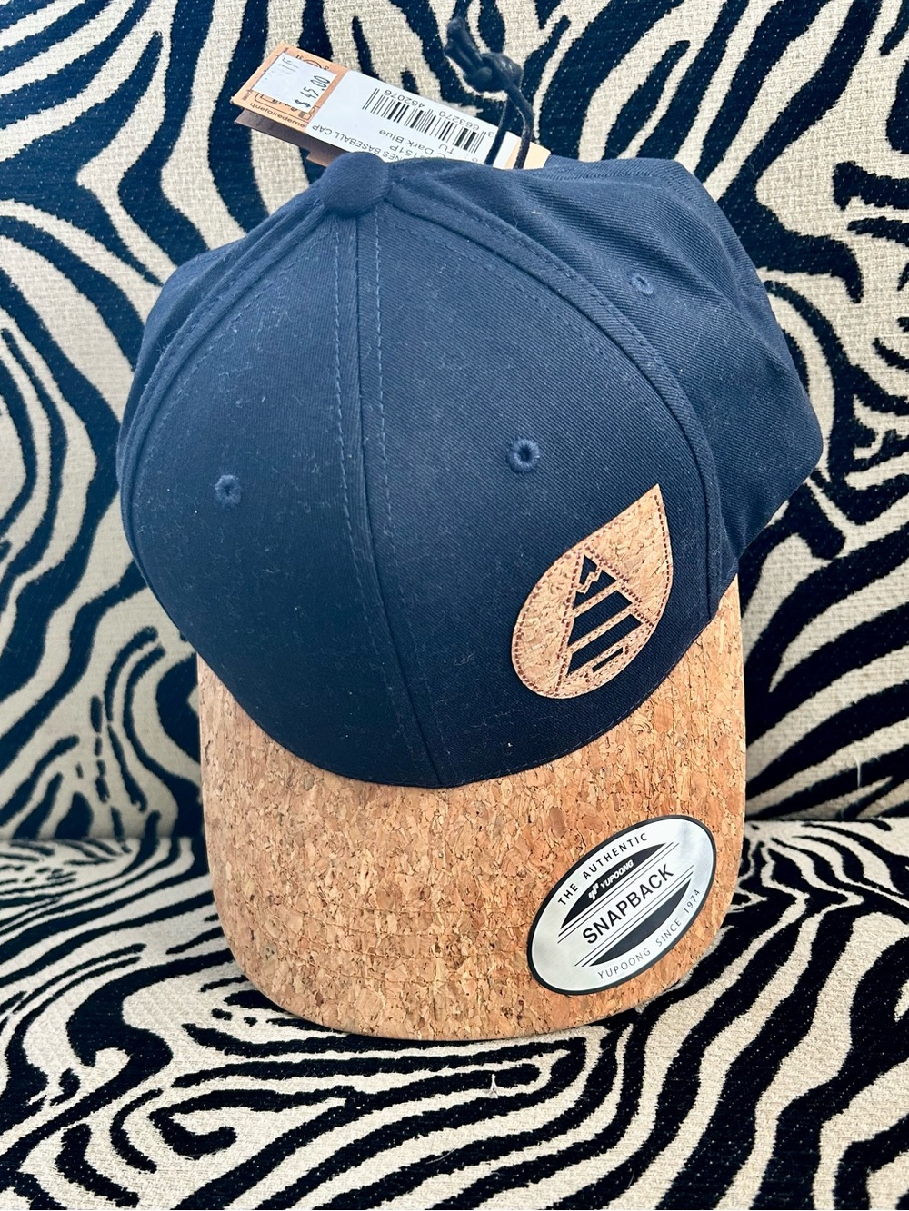 Cork Brim Navy Snapback Hat - Unbranded